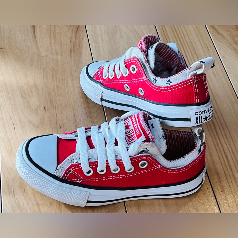 Converse Red and White Kids Sneakers - Picture 8 of 16